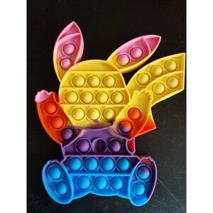 Fidget Toy Tie Dye Pikachu Push Pop Bubble Silicone Sensory
